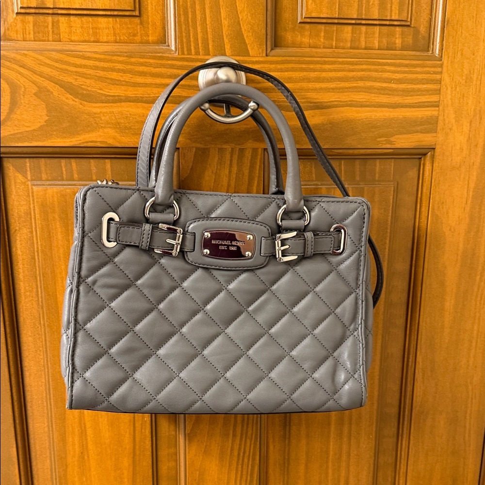 Michael Kors Charcoal Quilted Satchel